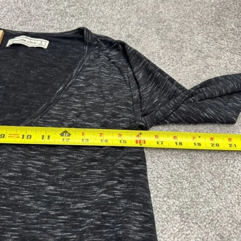 Abercrombie & Fitch Super Soft Swing LS Mini Dress Womens Small Dark Gray V-Neck